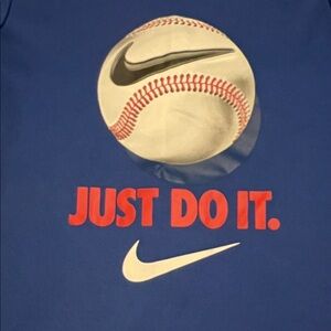 Nike Kids Blue Just Do It Baseball Tee